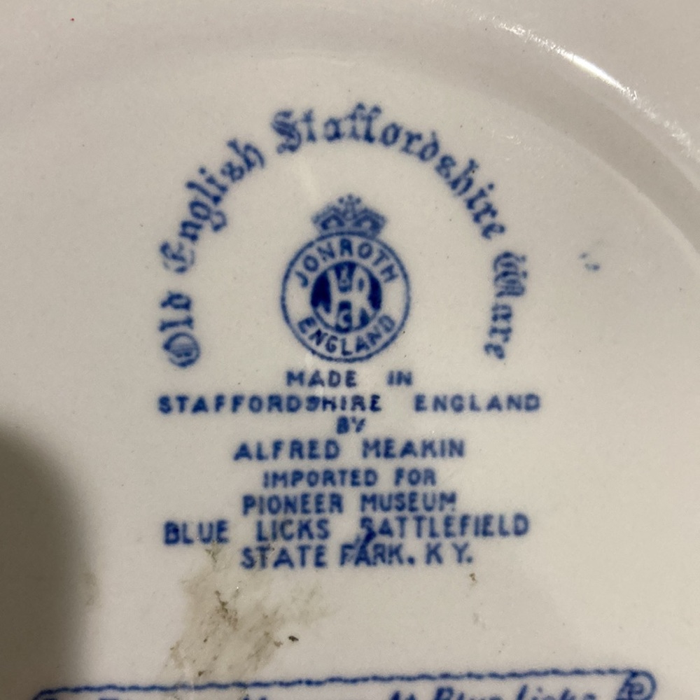 Old English Staffordshire Ware blue historical battlefield plate - Picture 2 of 8